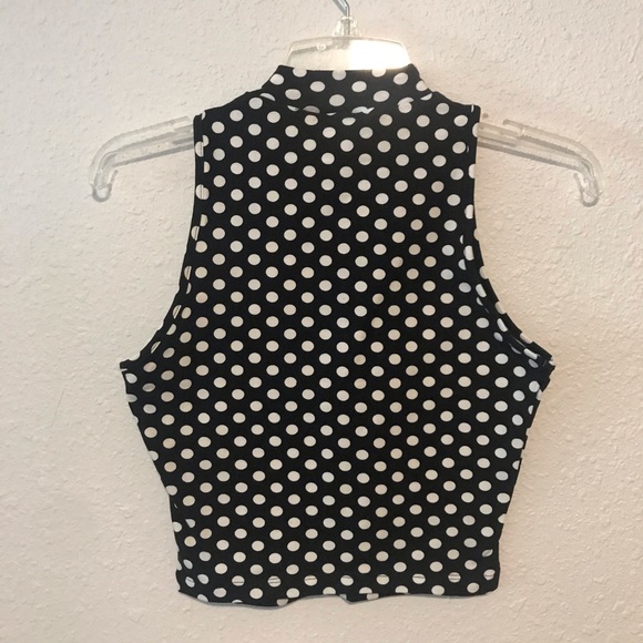NWOT Polka Dot Sleeveless Cropped Top - Picture 5 of 5